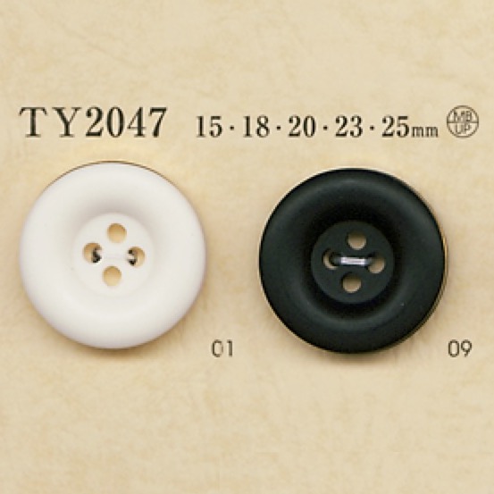 TY2047 聚酯纤维树脂/黄铜 4 孔纽扣 大阪纽扣（DAIYA BUTTON）