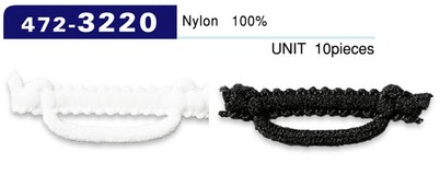 472-3220 扣眼 Woolly Nylon type 水平 37mm (10 件)[扣眼盘扣] 达琳（DARIN）