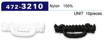 472-3210 扣眼 Woolly Nylon type 水平 26mm (10 件)[扣眼盘扣] 达琳（DARIN）