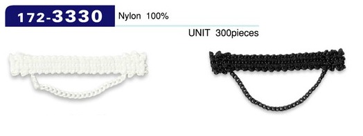172-3330 扣眼链绳子型 水平 42 毫米（300 件）[扣眼盘扣] 达琳（DARIN）