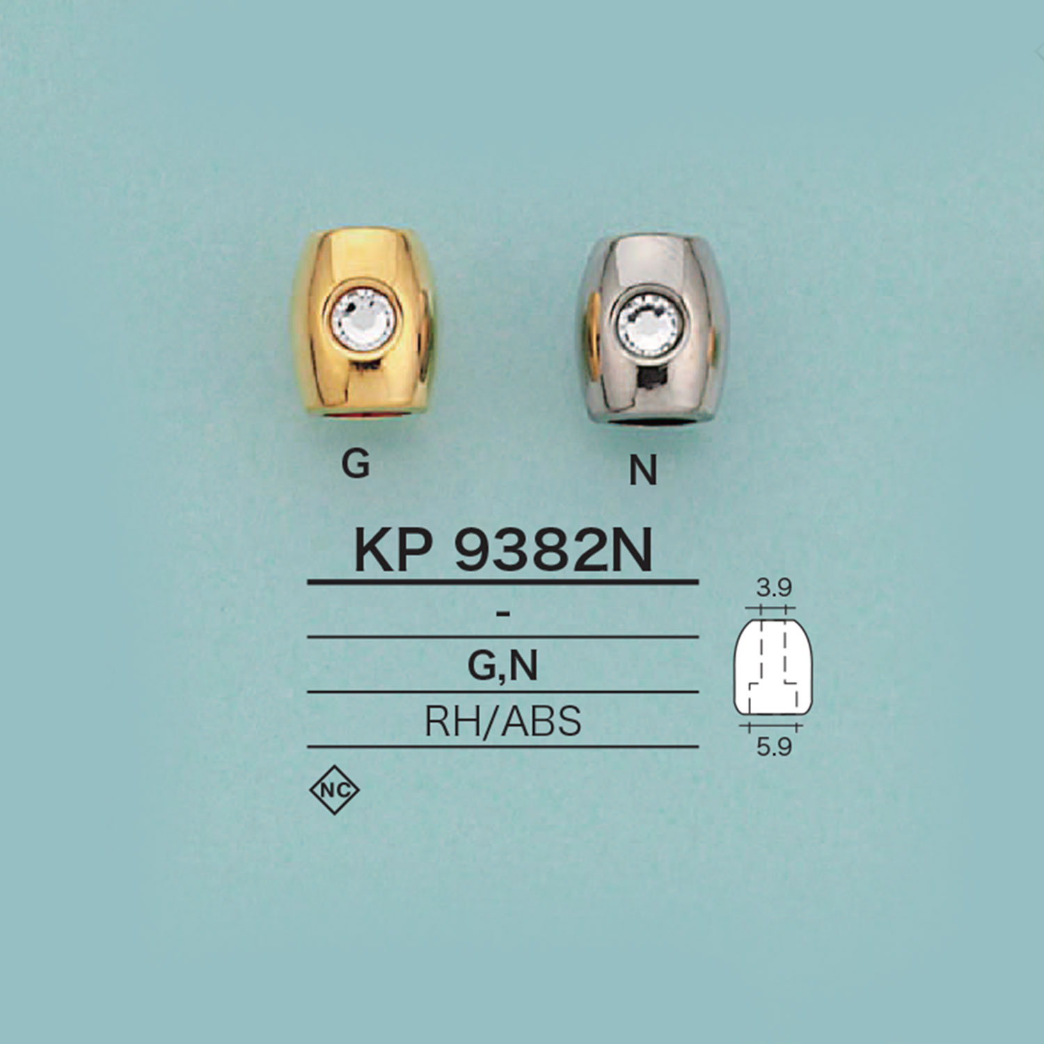 KP9382N 水钻绳帽（镀）[扣和环] 爱丽丝纽扣