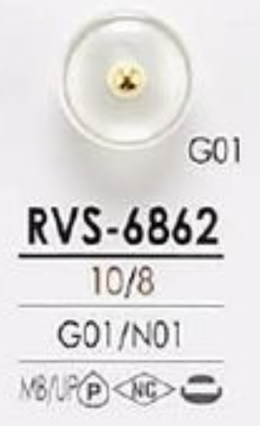 RVS6862 用于染色针卷曲色调金属球纽扣 爱丽丝纽扣