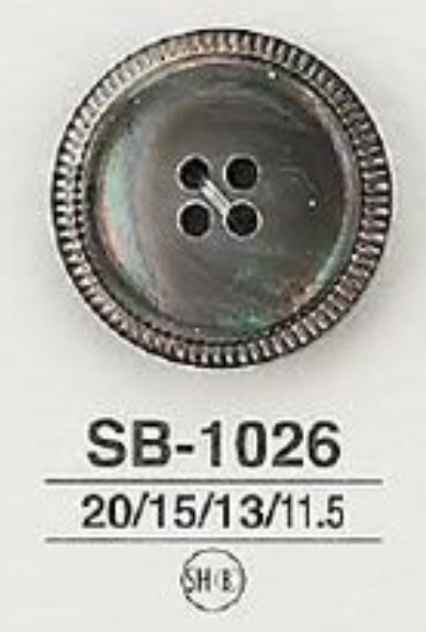 SB-1026 黑蝶贝贝壳材质，正面4孔，光面纽扣 爱丽丝纽扣