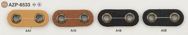 AZP6533 皮革/黄铜Butabana绳带卡扣[扣和环] 爱丽丝纽扣