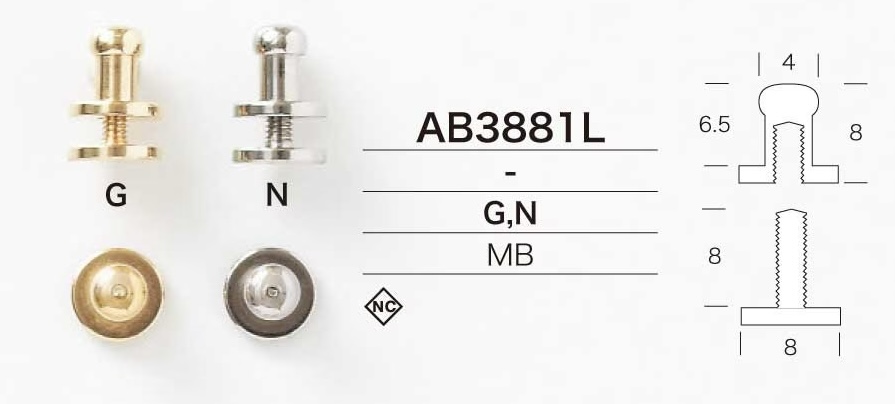 AB3881L AB3881L 螺纹式上部零件[其他杂货] IRIS纽扣