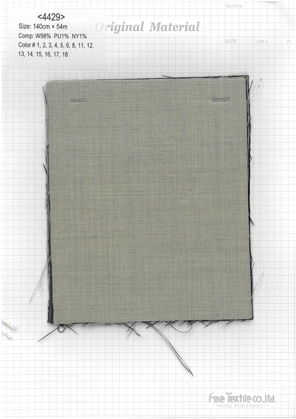 4429 Toro 羊毛弹力纯色和条纹[面料] 精细纺织品