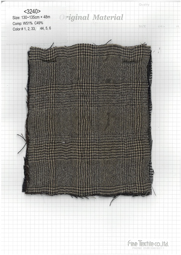 3240 棉毛水洗加工格伦格纹[面料] 精细纺织品