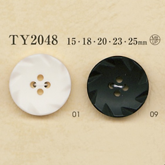 TY2048 聚酯纤维树脂/黄铜 4 孔纽扣 大阪纽扣（DAIYA BUTTON）