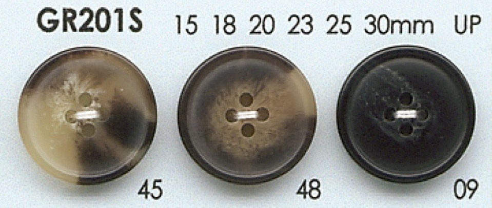 GR201S GRS 认证 25% 再生 PET 树脂纽扣，带边缘，4 个孔 Osaka Plastic Industries（DAIYA BUTTON）