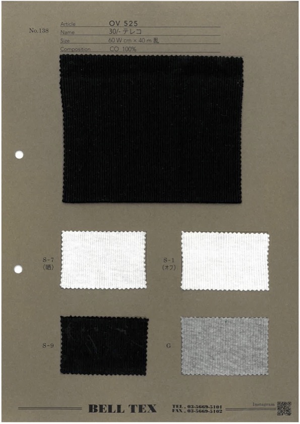 OV525 30/ -罗纹抽针针织[面料] Fujisaki Textile 藤崎纤维