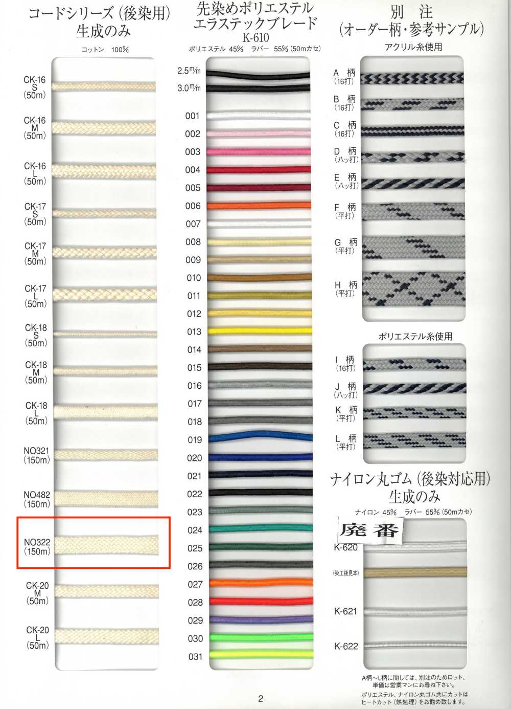 NO322 用于块染的绳子[缎带、带、绳子] RIVER