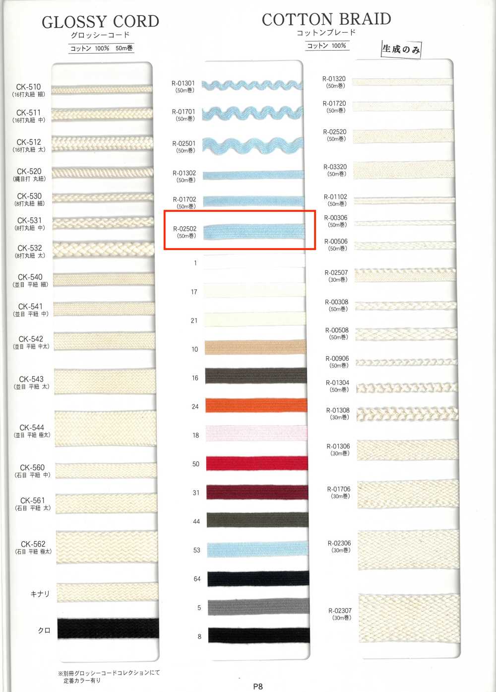 R-02502 [缎带、带、绳子] RIVER