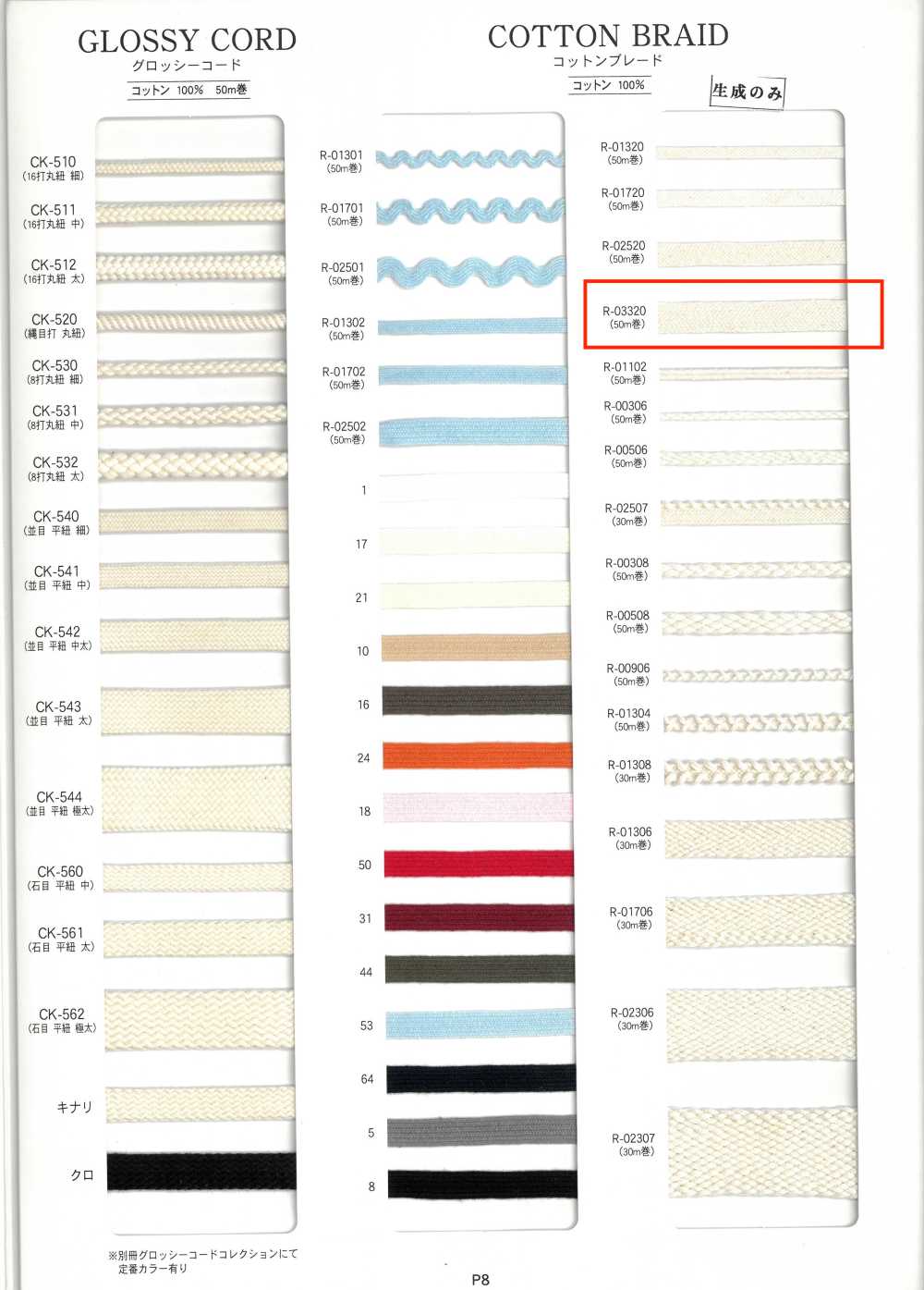 R-03320 棉花边[缎带、带、绳子] RIVER