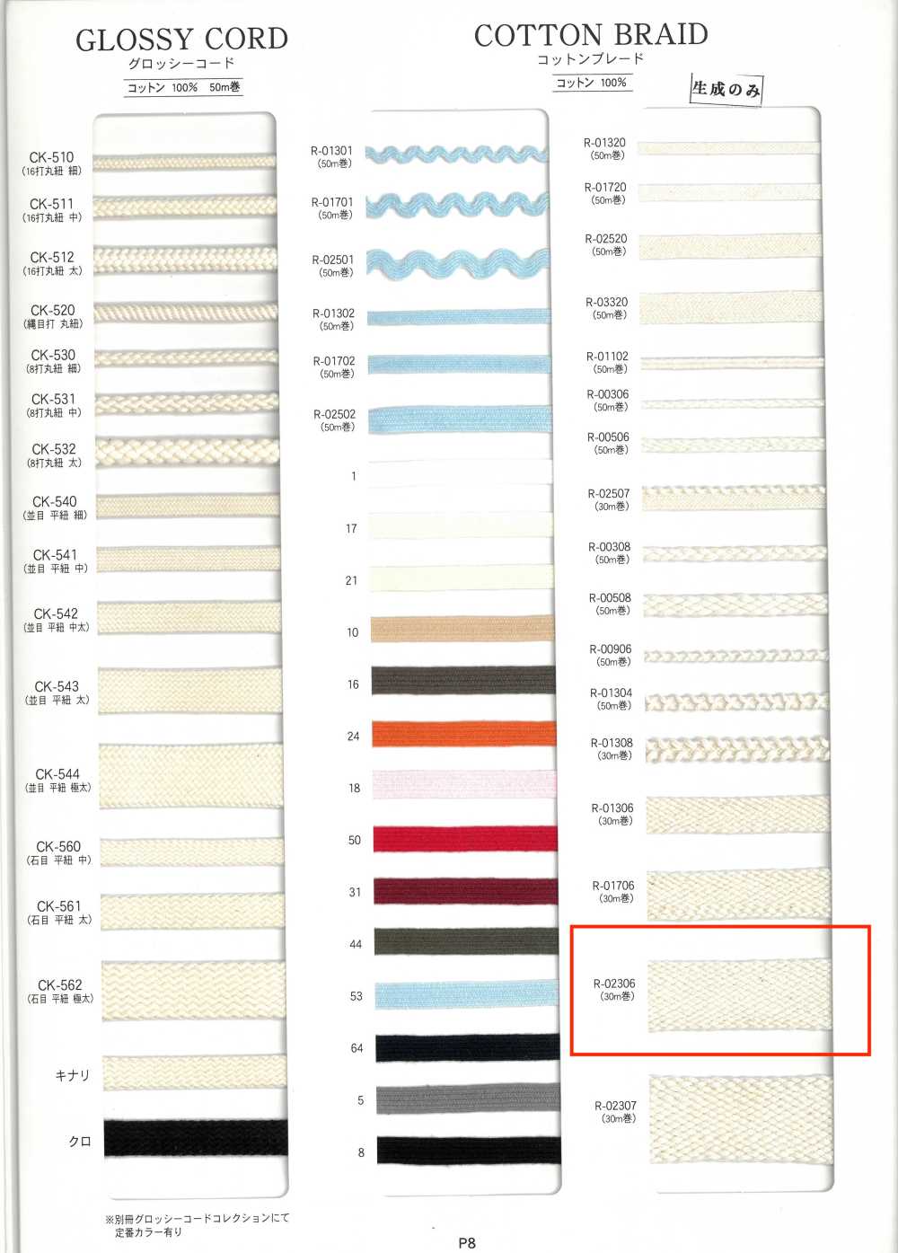 R-02306 棉花边[缎带、带、绳子] RIVER