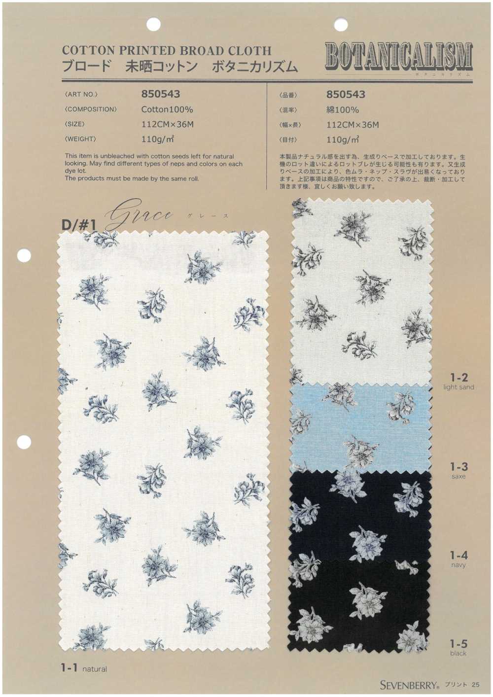 850543 平纹布未漂白棉 植物学 优雅[面料] VANCET 奔时代