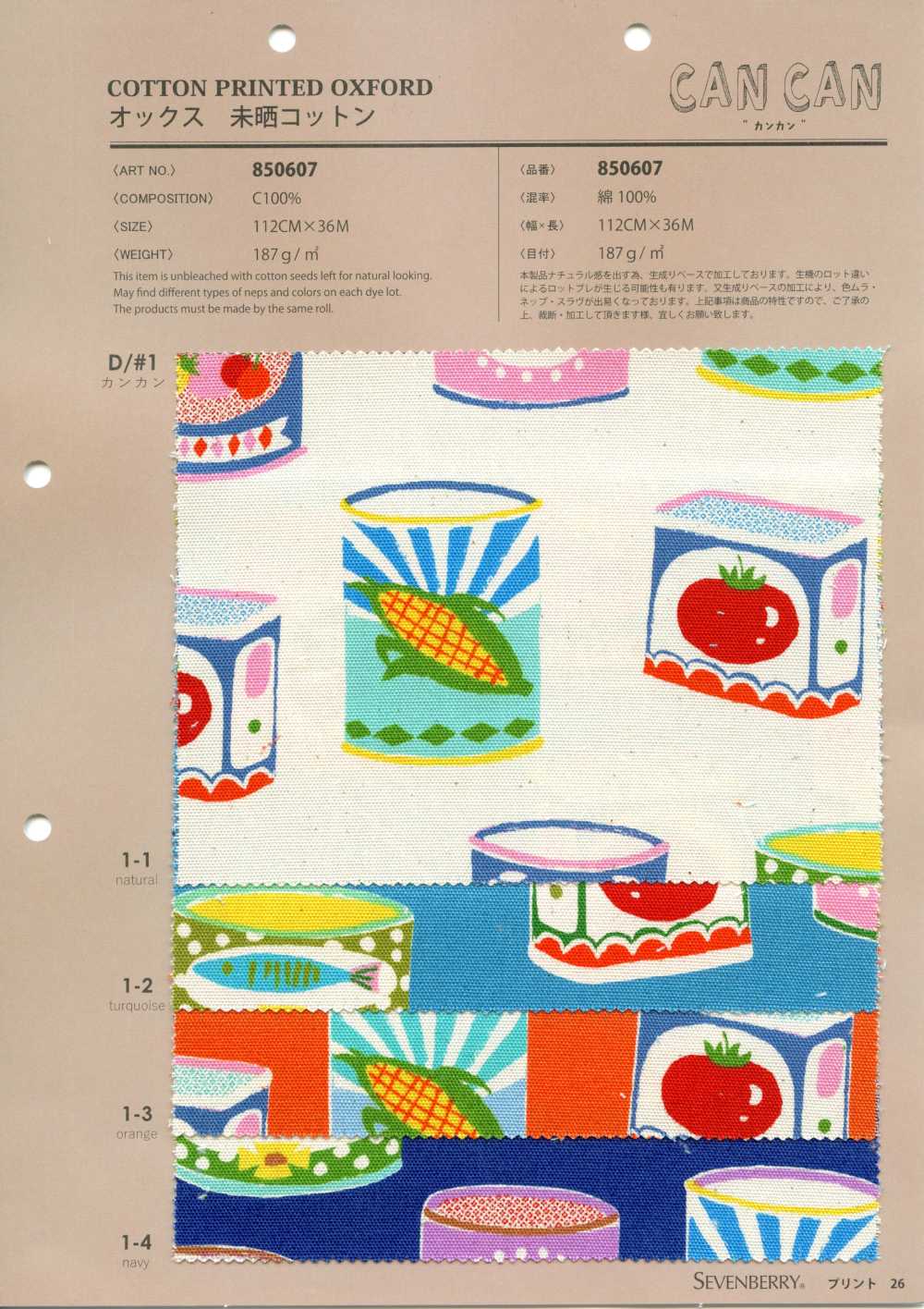 850607 未漂白的牛津棉[面料] VANCET 奔时代