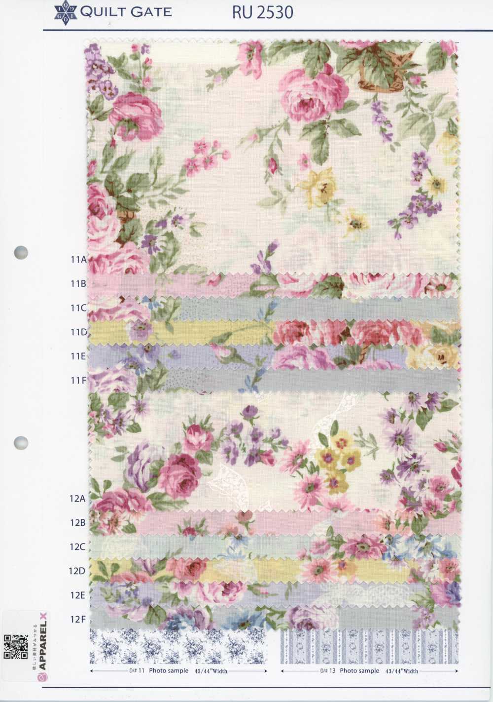 RU2530 RURU BOUQUET Rose Wreath 印花坯布（整卷）[面料] Cosmo Textile