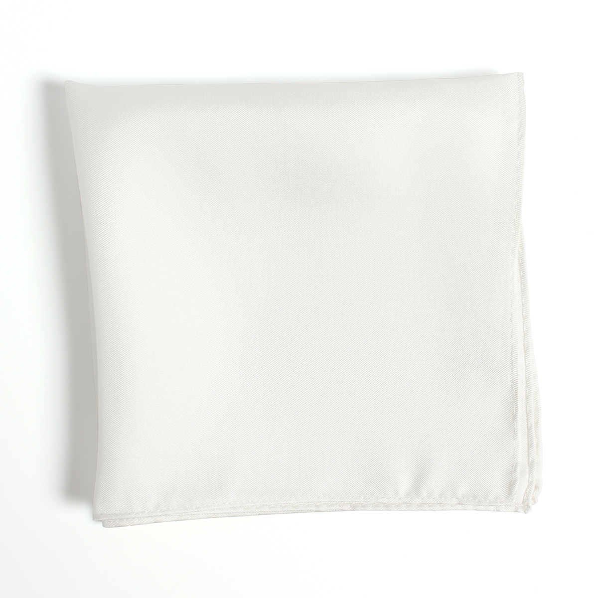 CF-1-W 日本制造斜纹16 momme 真丝 方巾 White[正装配饰] 山本（EXCY）