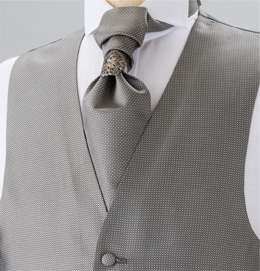 YT-300 国产真丝领带（欧式阿斯科特领巾）小图案灰色[正装配饰] 山本（EXCY）