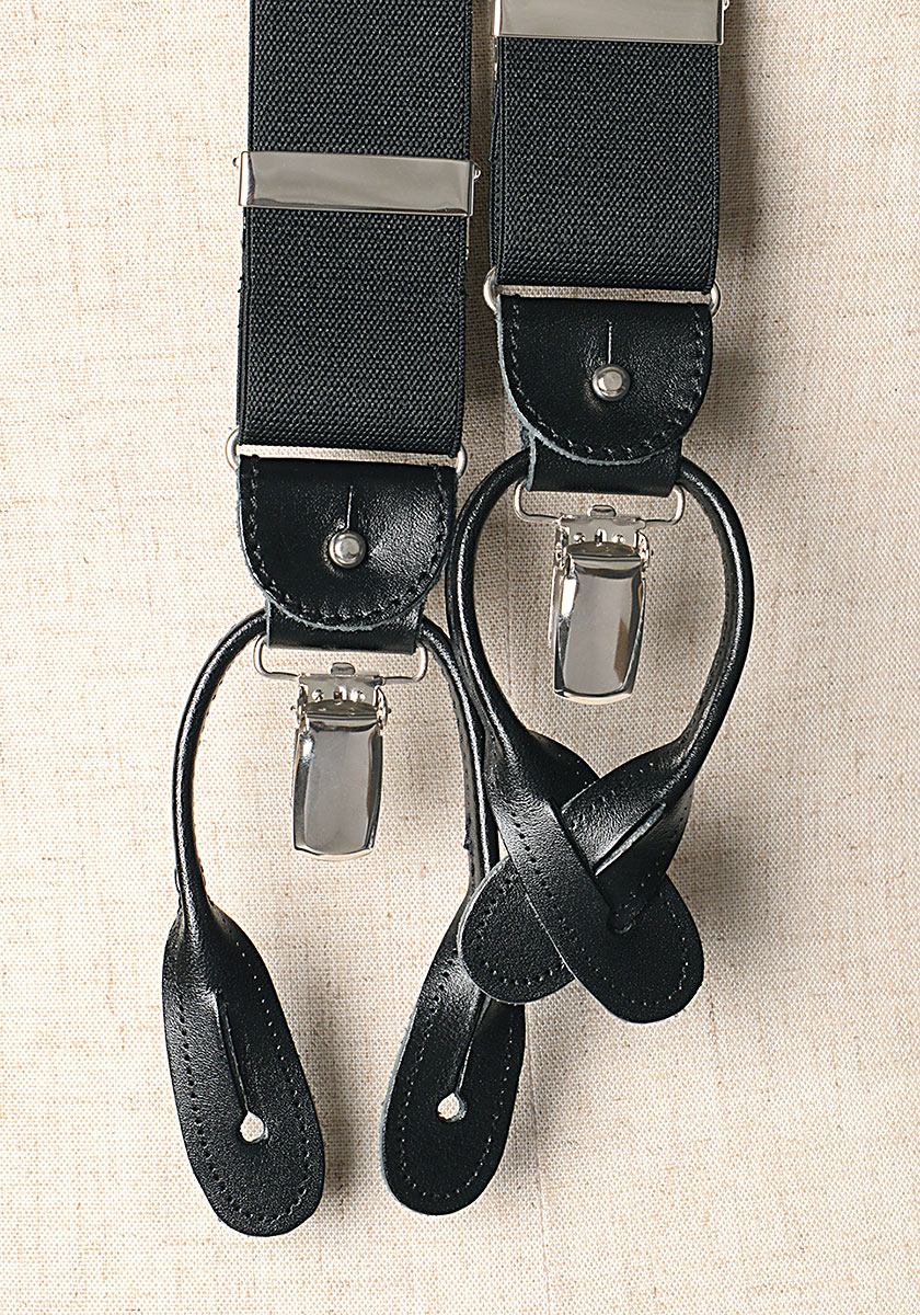 AT-BLACK-XL Albert Thurston吊带纯色纯色 2way 型XL码[正装配饰] ALBERT THURSTON