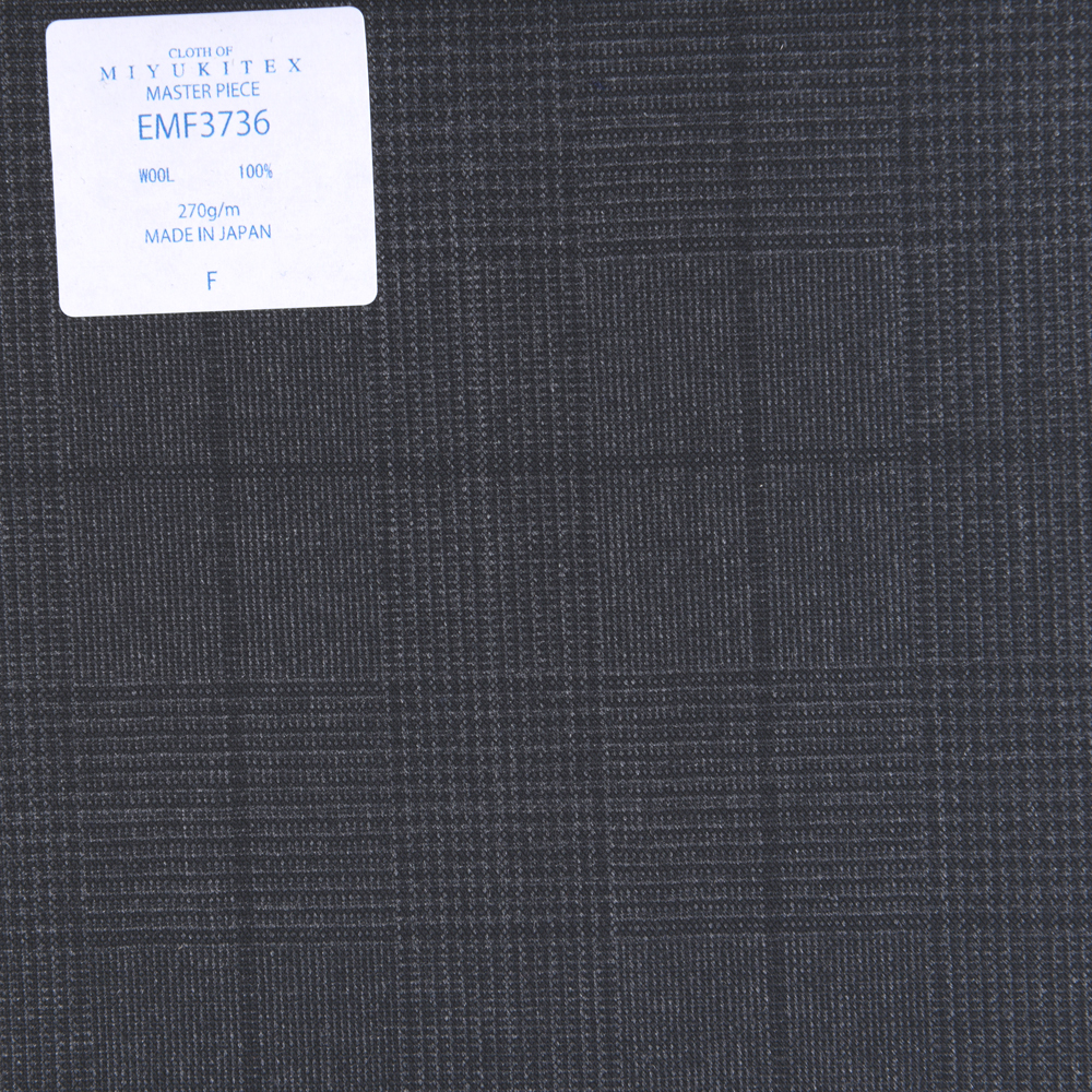 EMF3736 Masterpiece Collection Savile Row Yarn Count Series Glen 格纹 Grey[面料] 美雪敬织 (Miyuki)