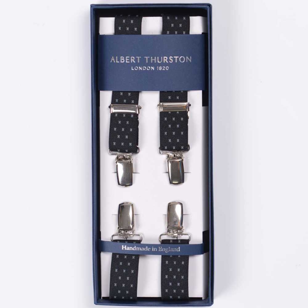 ATX-2447 Albert Thurston吊带X 型夹子4 点 25 毫米松紧带（松紧带）[正装配饰] ALBERT THURSTON