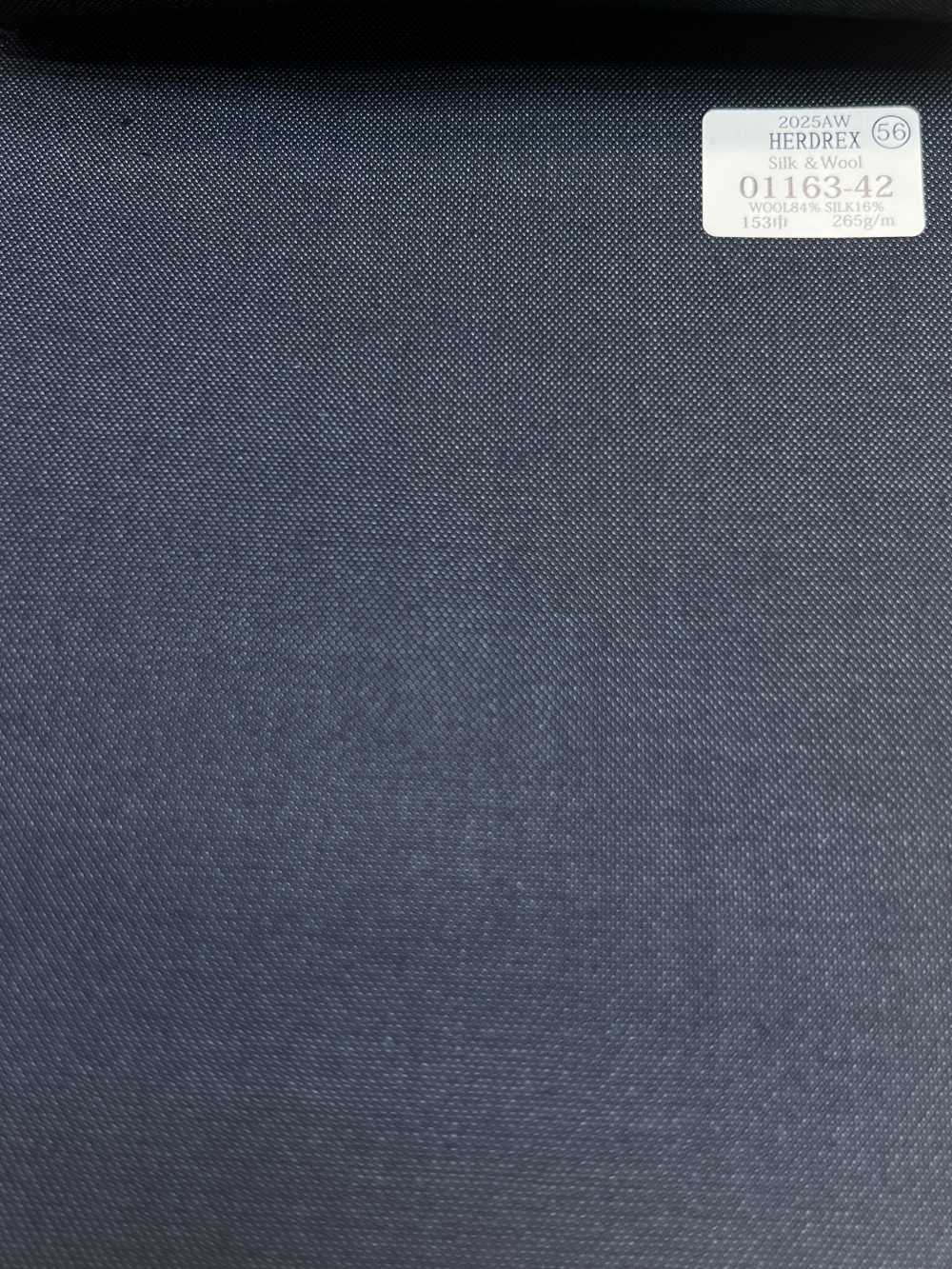 01163-42 25AW HERDREX [丝绸和羊毛]真丝和羊毛海军蓝纯色[面料] 国岛株式会社
