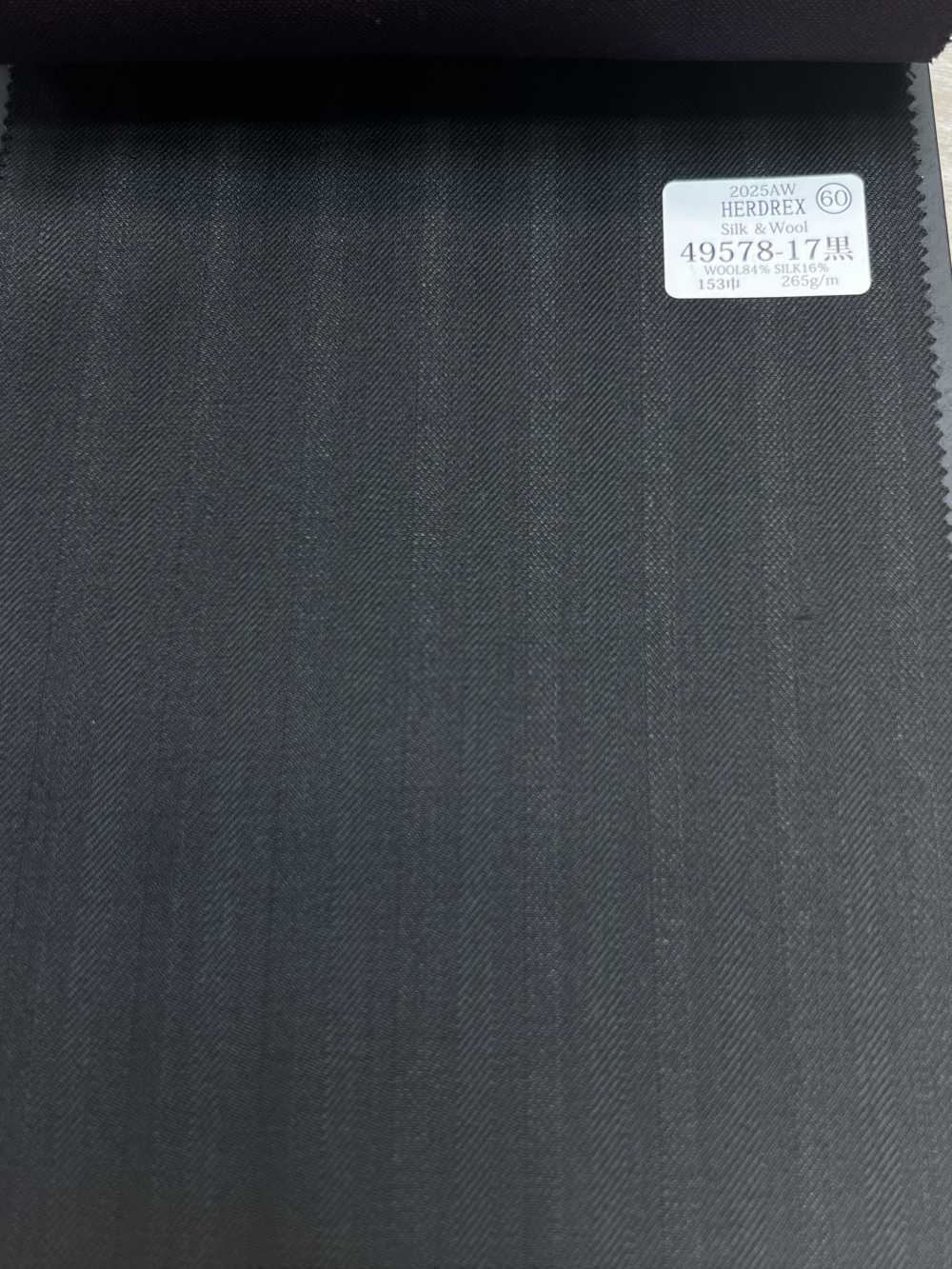 49578-17 25AW HERDREX [Silk & Wool]真丝和羊毛黑色阴影条纹[面料] 国岛株式会社