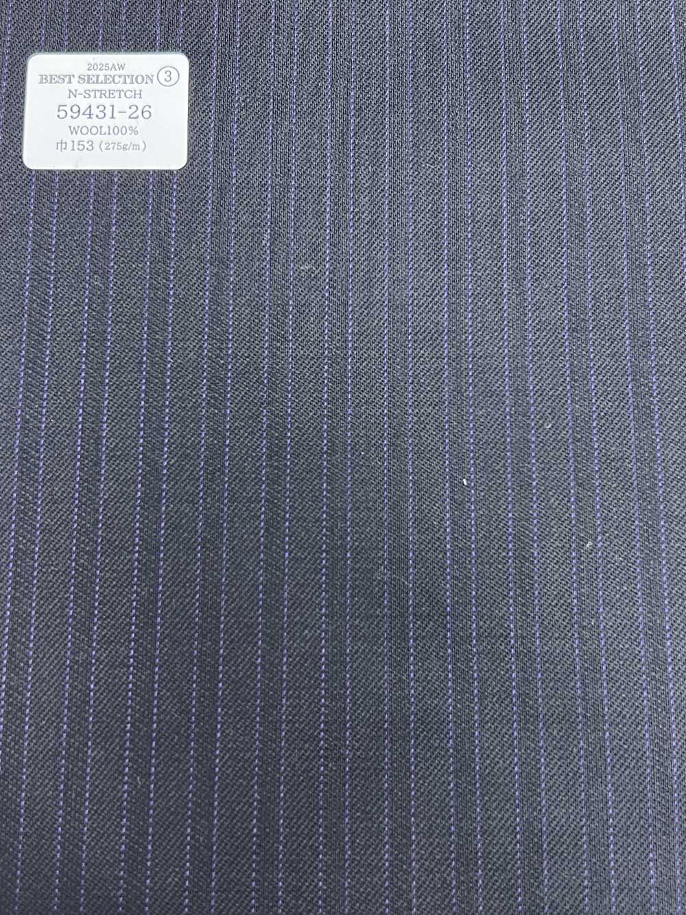 59431-26 25AW BEST SELECTION [N-STRETCH] N 弹力海军蓝 x 紫色阴影条纹[面料] 国岛株式会社