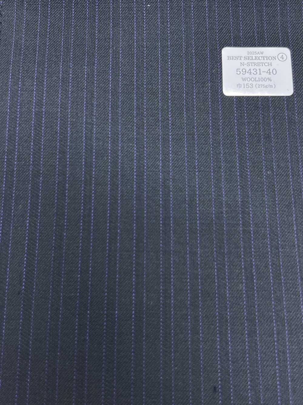 59431-40 25AW BEST SELECTION [N-STRETCH] N-STRETCH 深弹力x 紫色阴影条纹[面料] 国岛株式会社