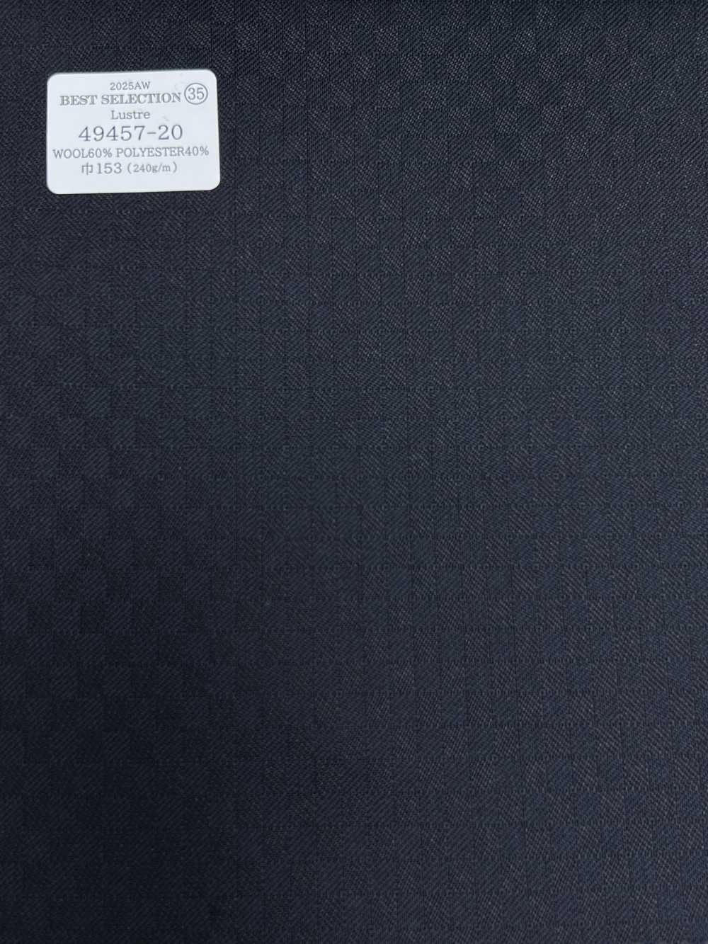 49457-20 25AW BEST SELECTION [Lustre] Luster Dark Navy Checkered Shadow[面料] 国岛株式会社