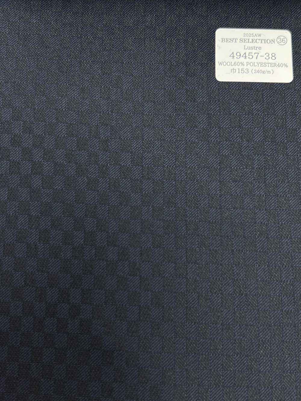 49457-38 25AW BEST SELECTION [Lustre] Luster Navy Checkered Shadow[面料] 国岛株式会社
