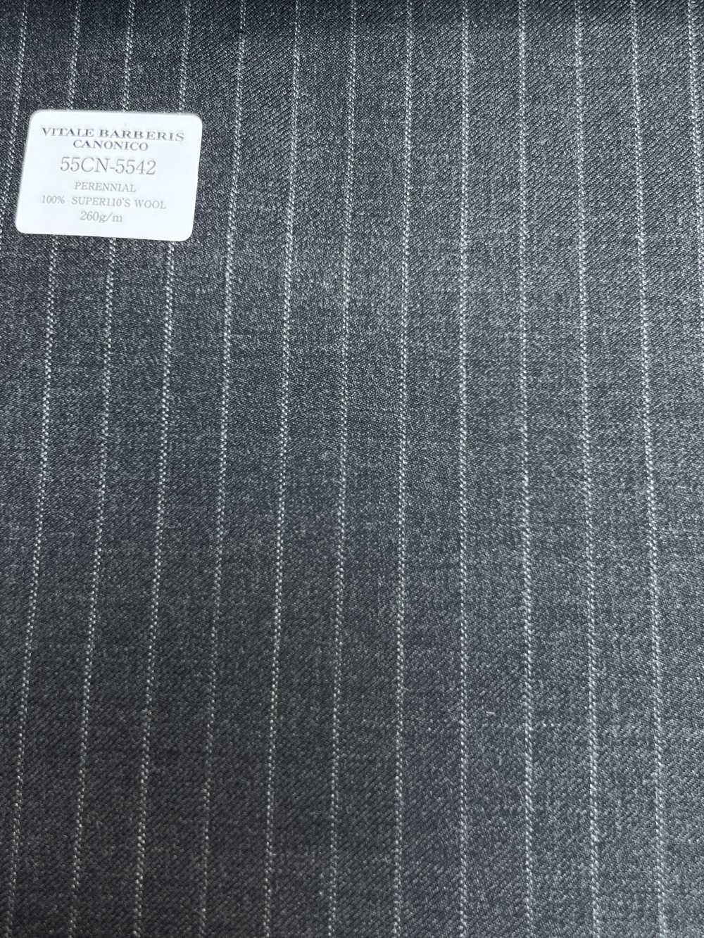55CN5542 CANONICO PERENNIAL SUPER110'S 炭灰色条纹[面料] 佳能