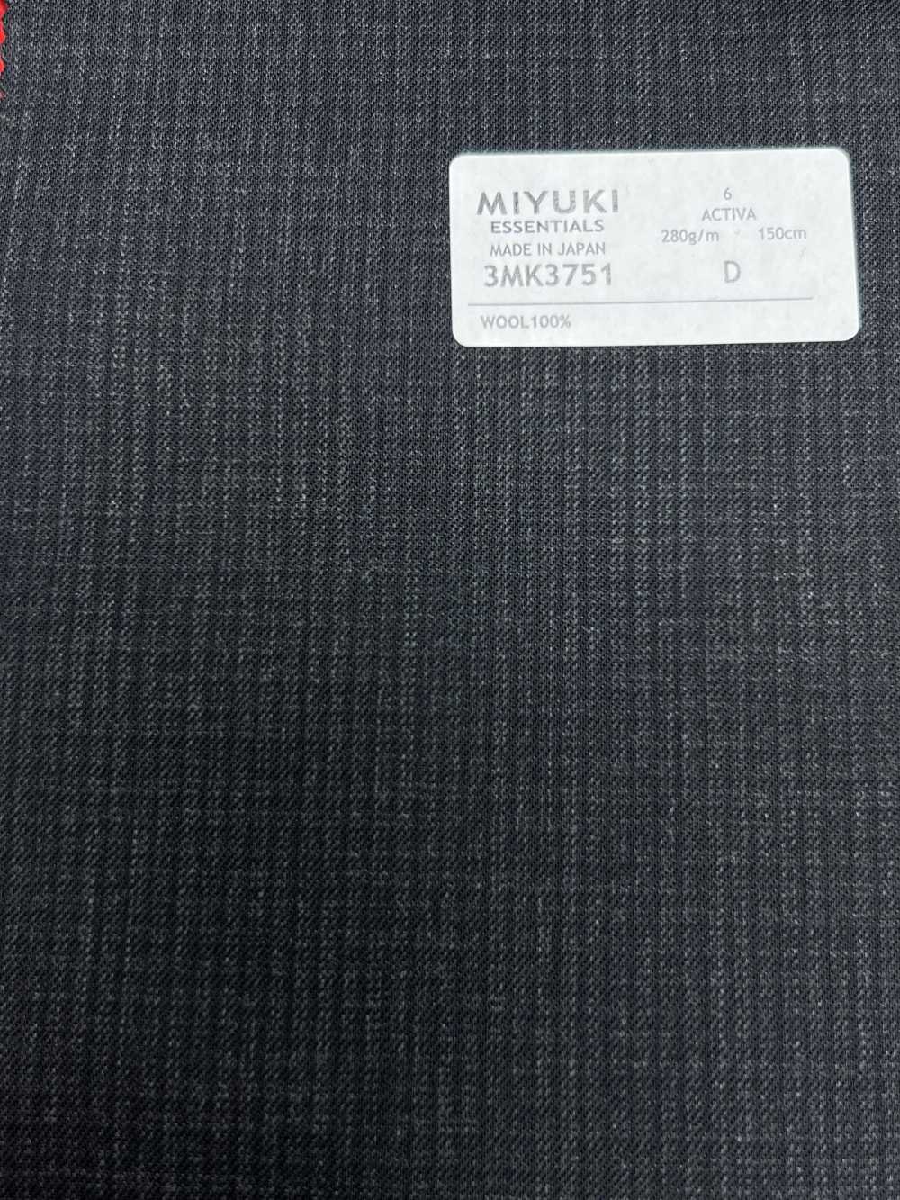 3MK3751 25AW ACTIVA格纹炭灰色[面料] 美雪毛纺厂
