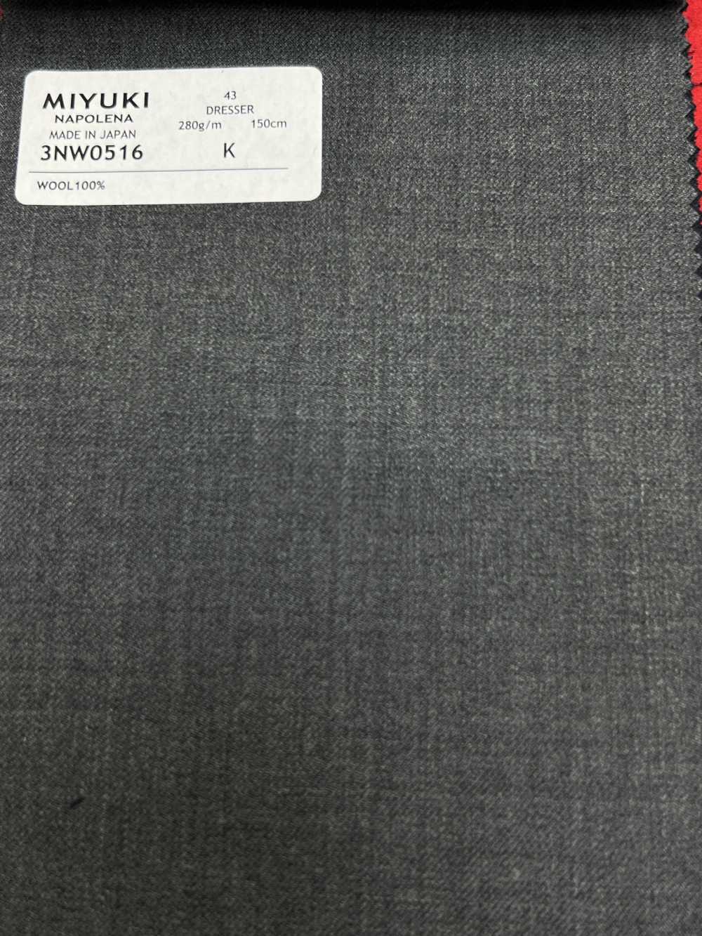 3NW0516 25AW NAPOLENA DRESSER(拿破仑·德莱塞)斜纹灰色[面料] 美雪毛纺厂