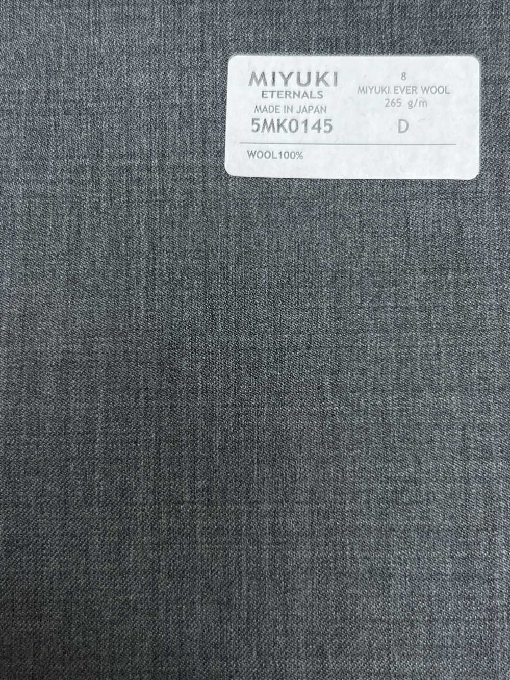 5MK0145 MIYUKI EVER WOOL（Miyuki Everwool）纯色浅灰色[面料] 美雪毛纺厂