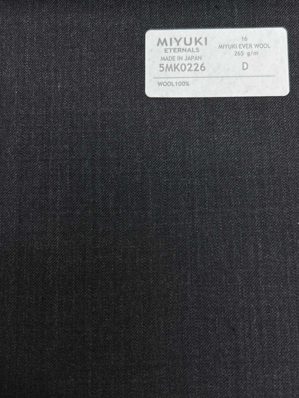 5MK0226 MIYUKI EVER WOOL 暗影条纹炭灰色[面料] 美雪毛纺厂