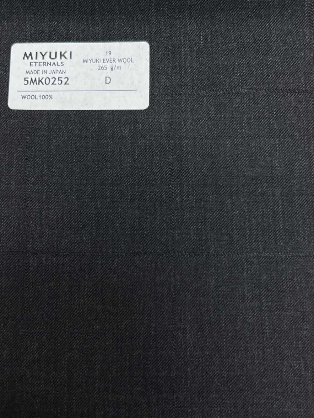 5MK0252 MIYUKI EVER WOOL 阴影格纹炭灰色[面料] 美雪毛纺厂