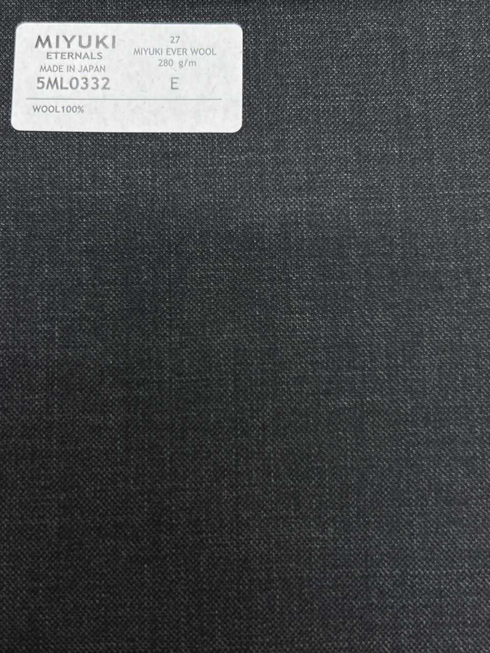 5ML0332 MIYUKI EVER WOOL（Miyuki Everwool）纯色炭灰色[面料] 美雪毛纺厂