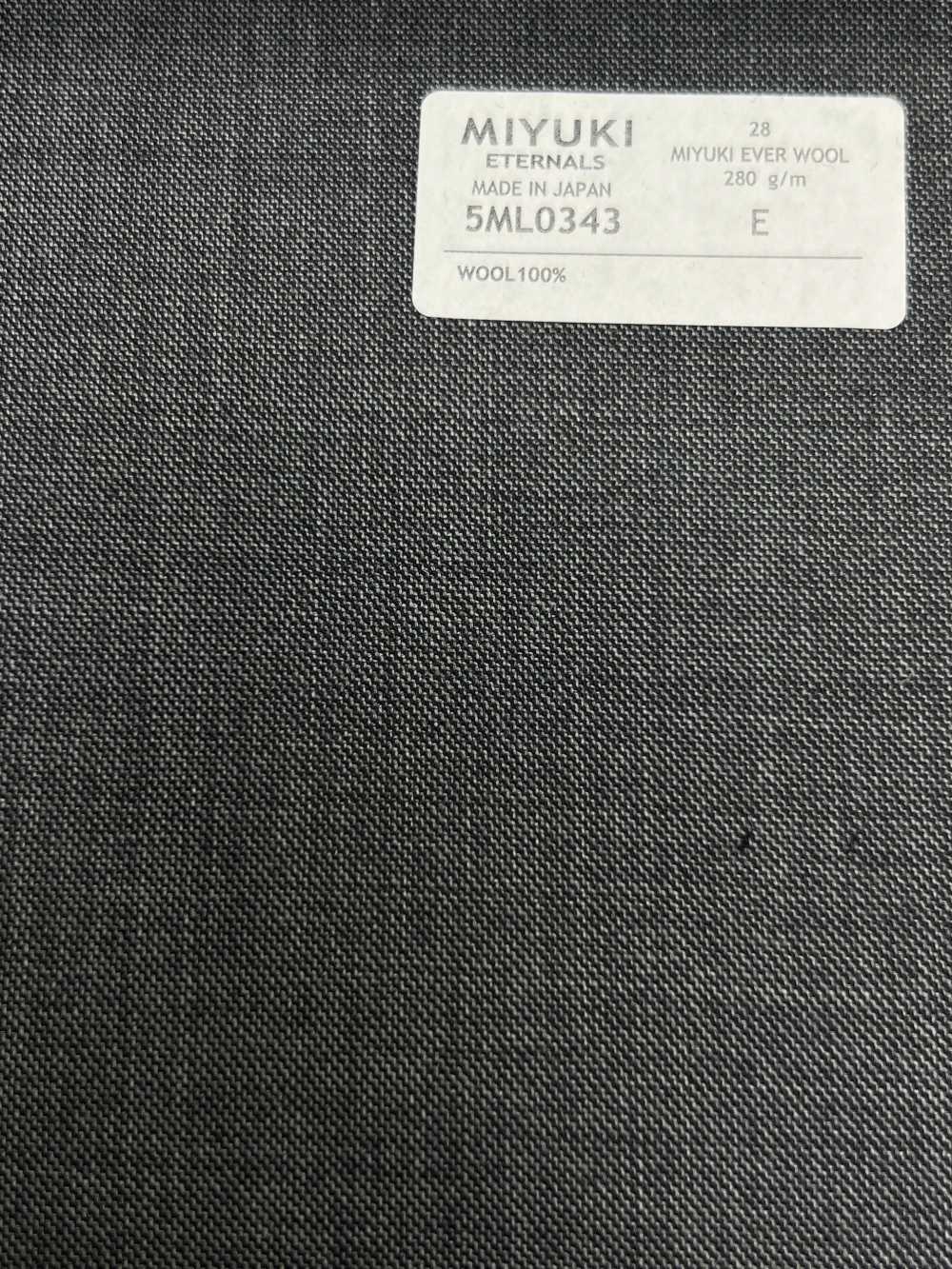 5ML0343 MIYUKI EVER WOOL（Miyuki Everwool）纯色灰色[面料] 美雪毛纺厂