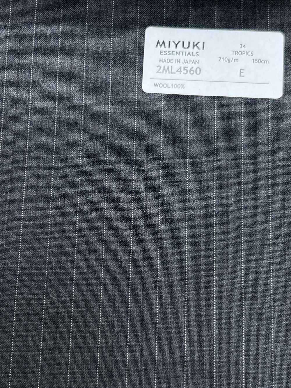 2ML4560 26SS Miyuki面料MIYUKI Essentials TROPICS 炭灰色条纹 美雪毛纺厂