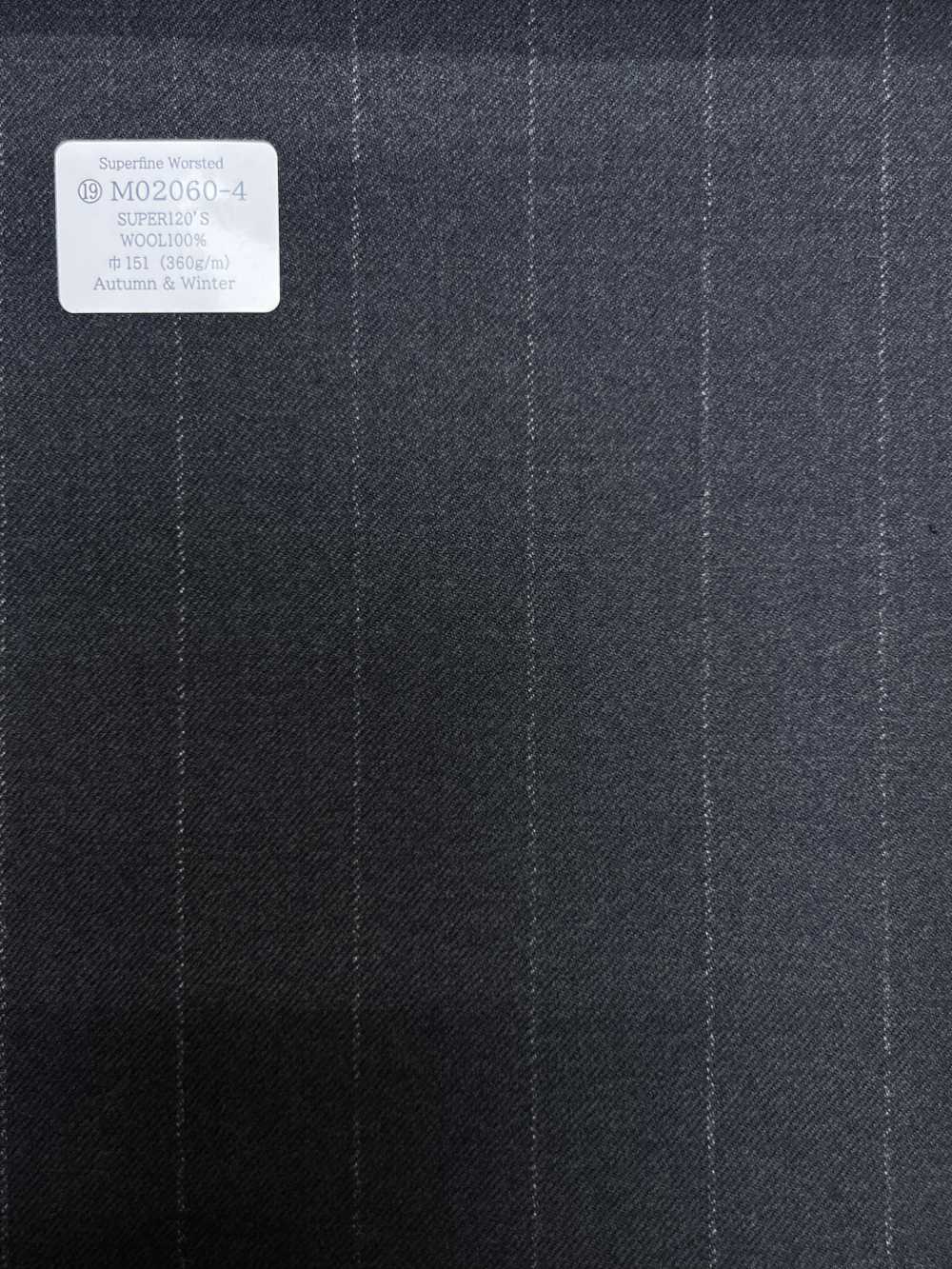 M02060-4 KUNISHIMA1850 独家系列【超细精纺】灰粉笔条纹[面料] 国岛株式会社