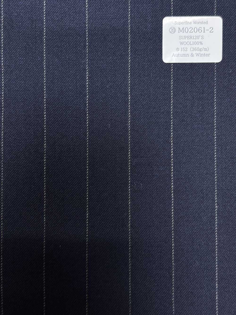 M02061-2 KUNISHIMA1850 独家系列【超细精纺】海军蓝粉笔条纹[面料] 国岛株式会社