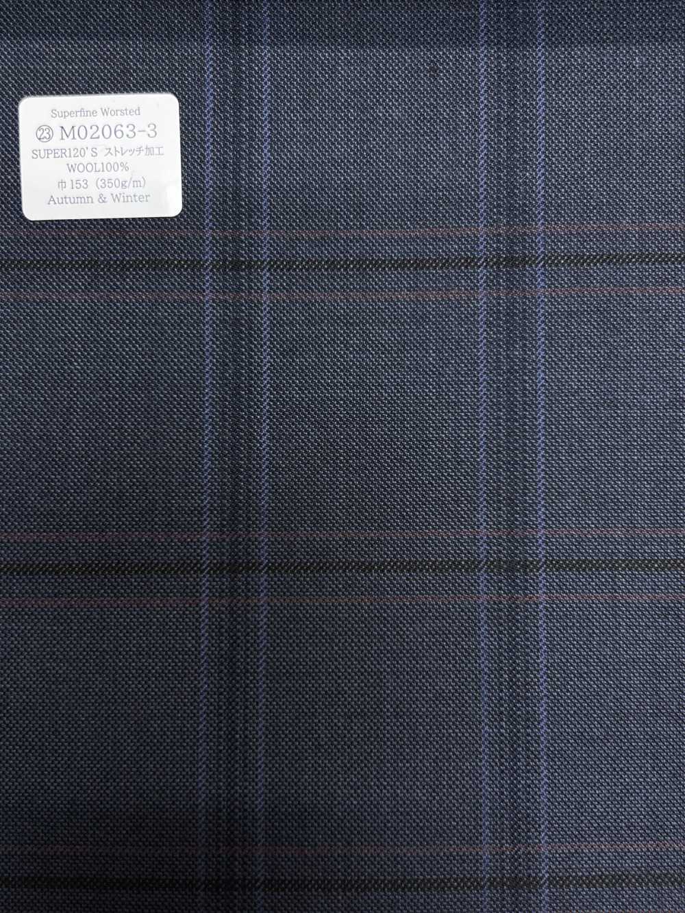M02063-3 KUNISHIMA1850 独家系列【超细精纺】蓝格纹[面料] 国岛株式会社