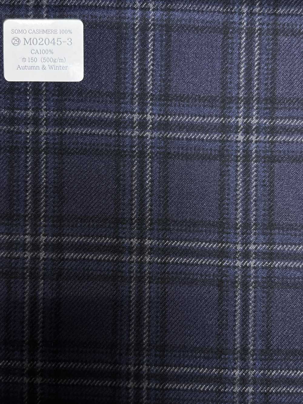 M02045-3 KUNISHIMA1850 独家系列【SOMO CASHMERE 100%】海军蓝3D格纹[面料] 国岛株式会社