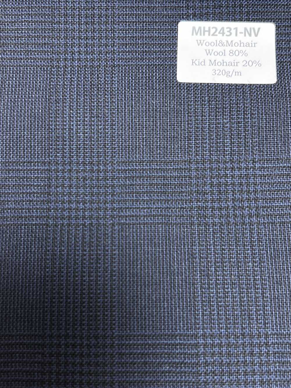MH2431-NV 经典款 日本产 羊毛马海毛华达呢（缇克调）格纹 藏青色[面料]
