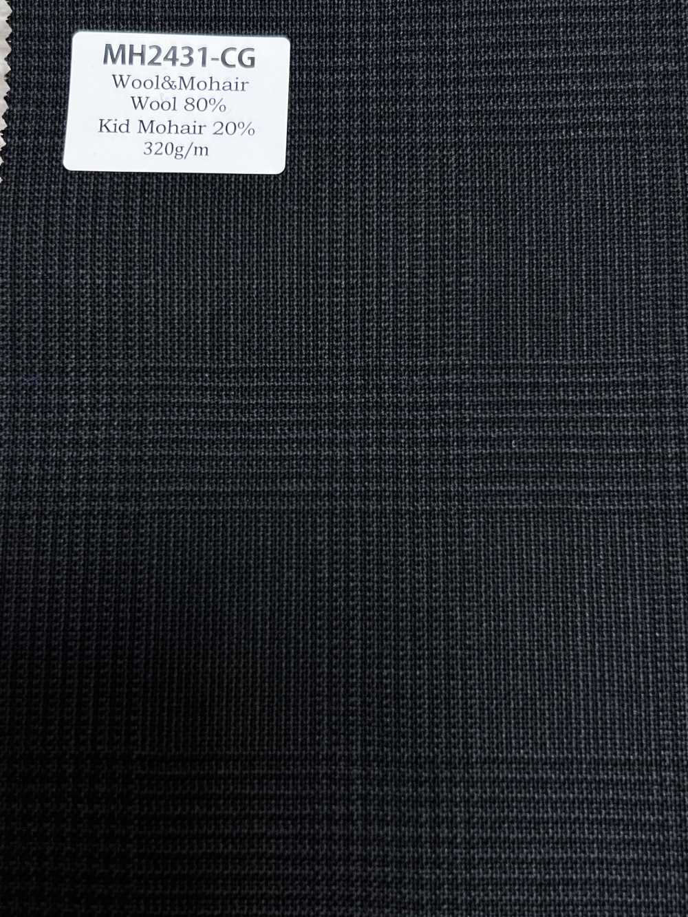 MH2431-CG 经典款 日本产 羊毛马海毛精纺面料（Tonic风格）格纹 炭灰色