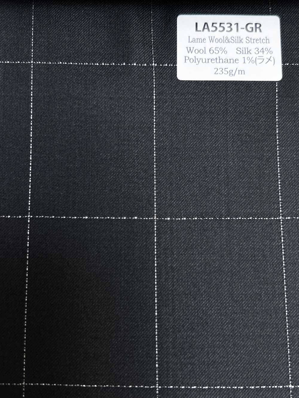 LA5531-GR 经典款 日本产 真丝金银丝羊毛弹力 格纹 绿色[面料] 细井商事株式会社