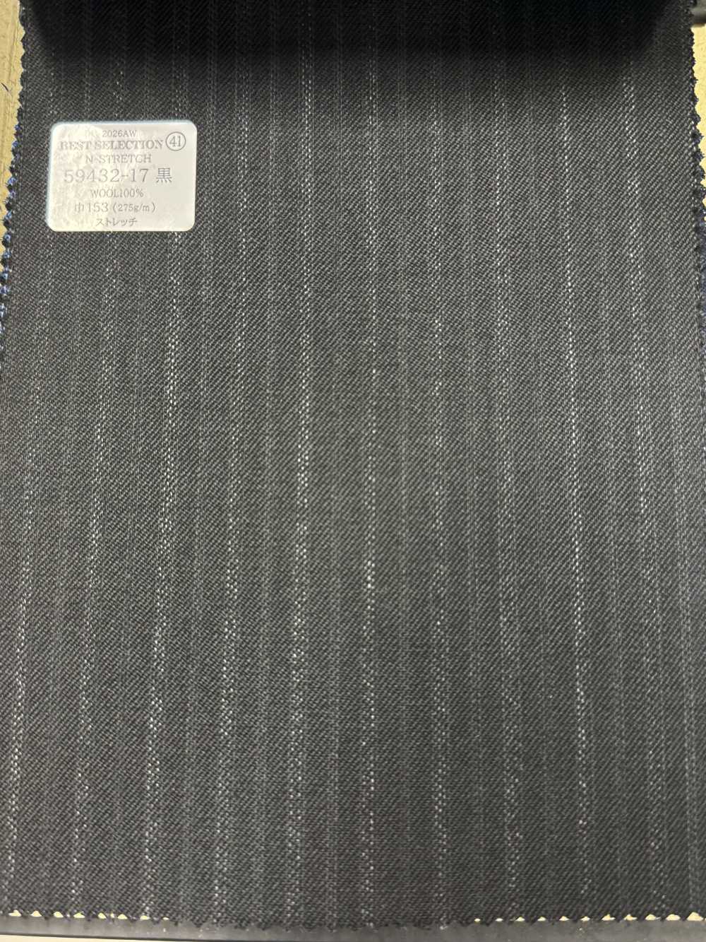 59432-17 26AW BESTSELECTION【N-STRETCH】 N弹力 黑色条纹[面料] 国岛株式会社