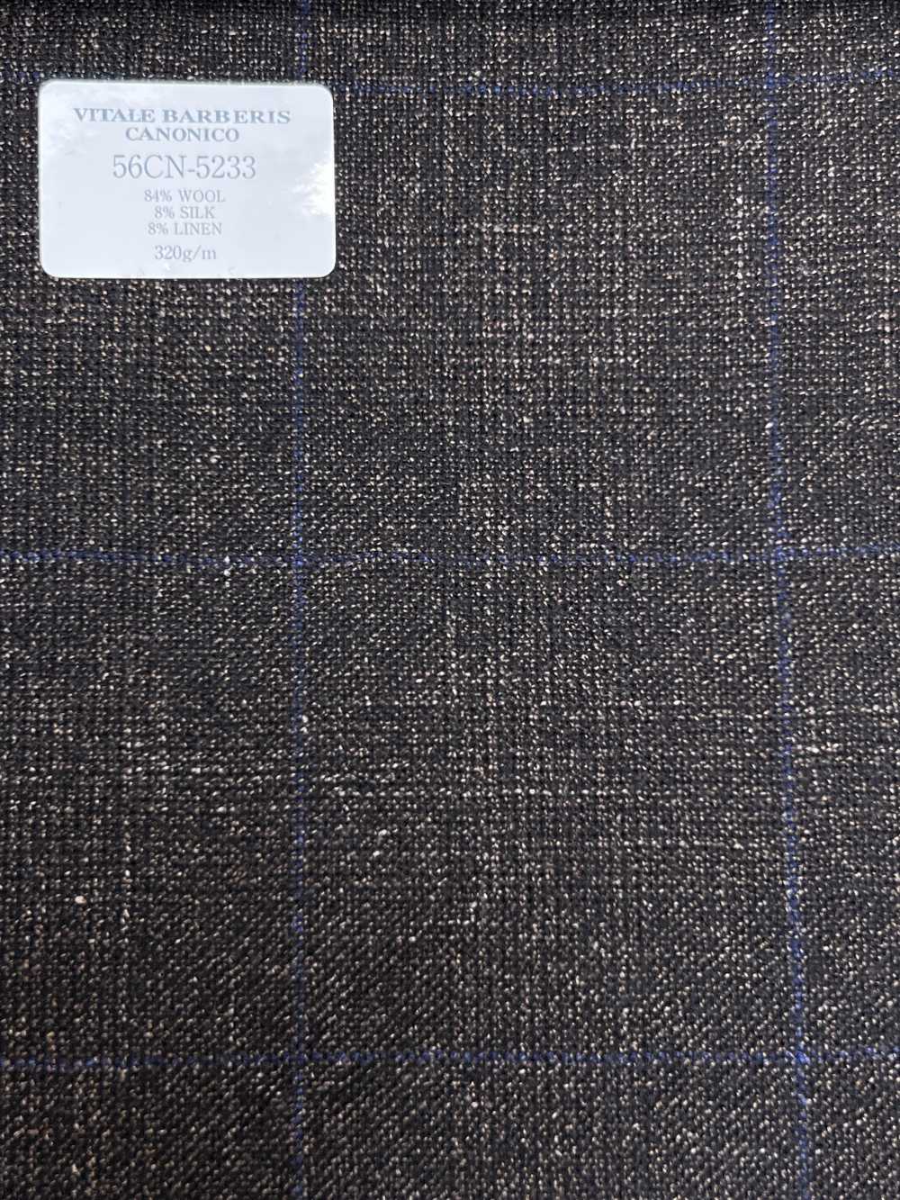 56CN5233 CANONICO（卡诺尼科）羊毛丝绸亚麻花式西装面料 棕/蓝 窗格 佳能